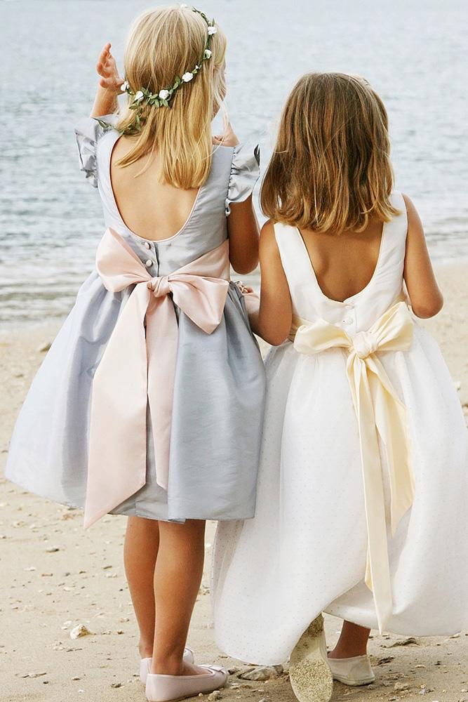 country flower girl dresses rustic colored with bow open back little glantine