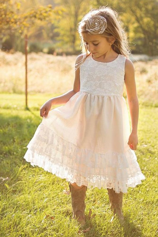  country flower girl dresses rustic lace sleveless with boots meghan mais photography
