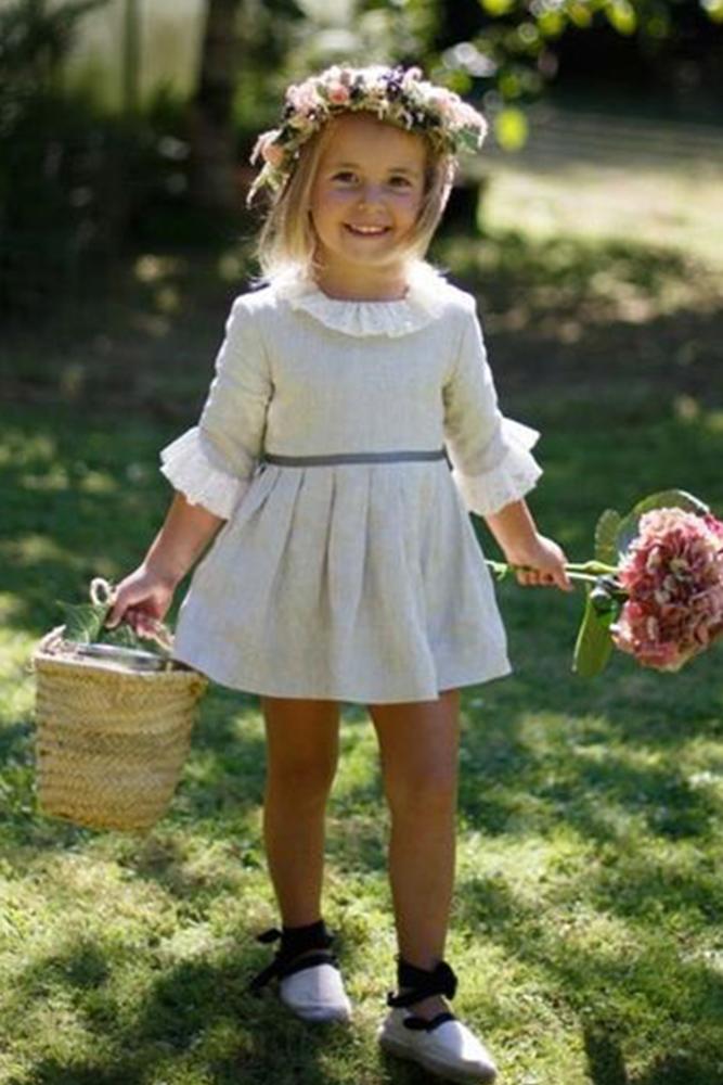country flower girl dresses rustic with three quote sleeves oscar companioni