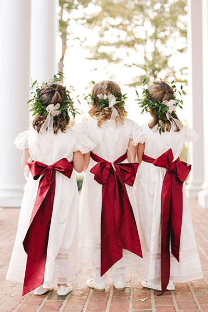 country flower girl dresses simple with red bow annabella charles