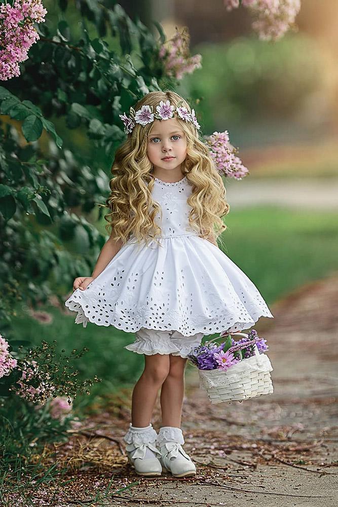 country flower girl dresses white cut embllishment old photo