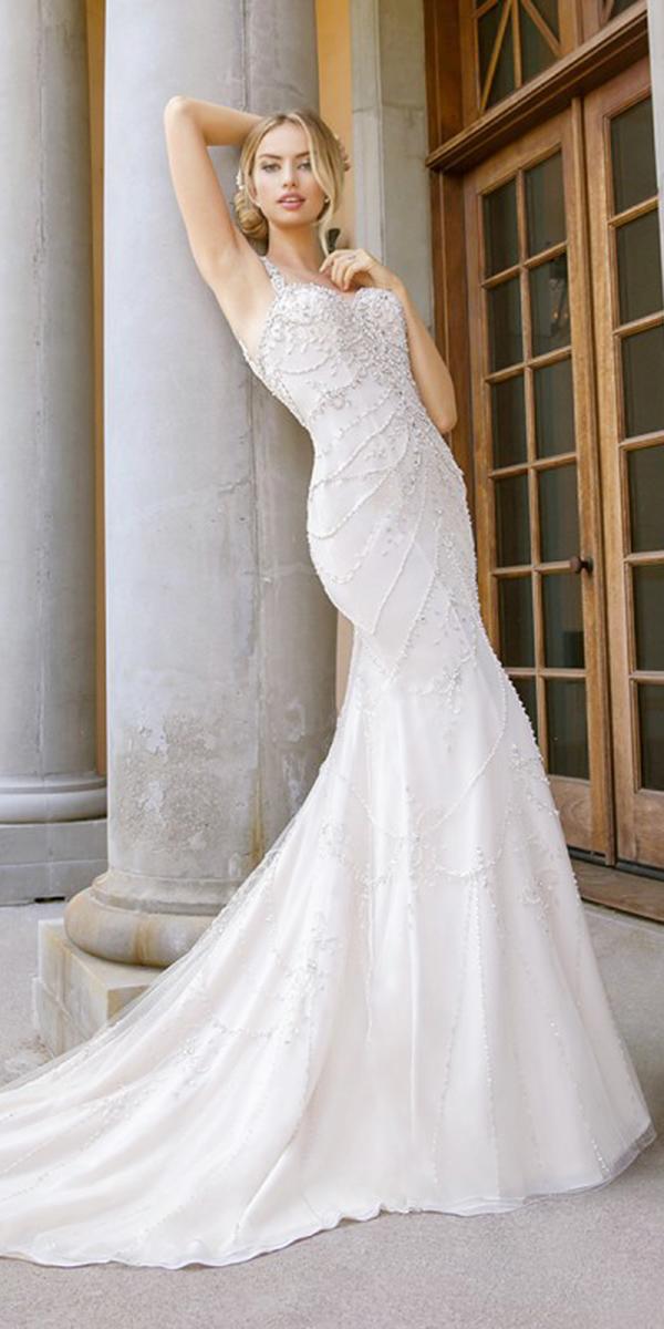 moonlight wedding dresses trumpet sequins lace vintage