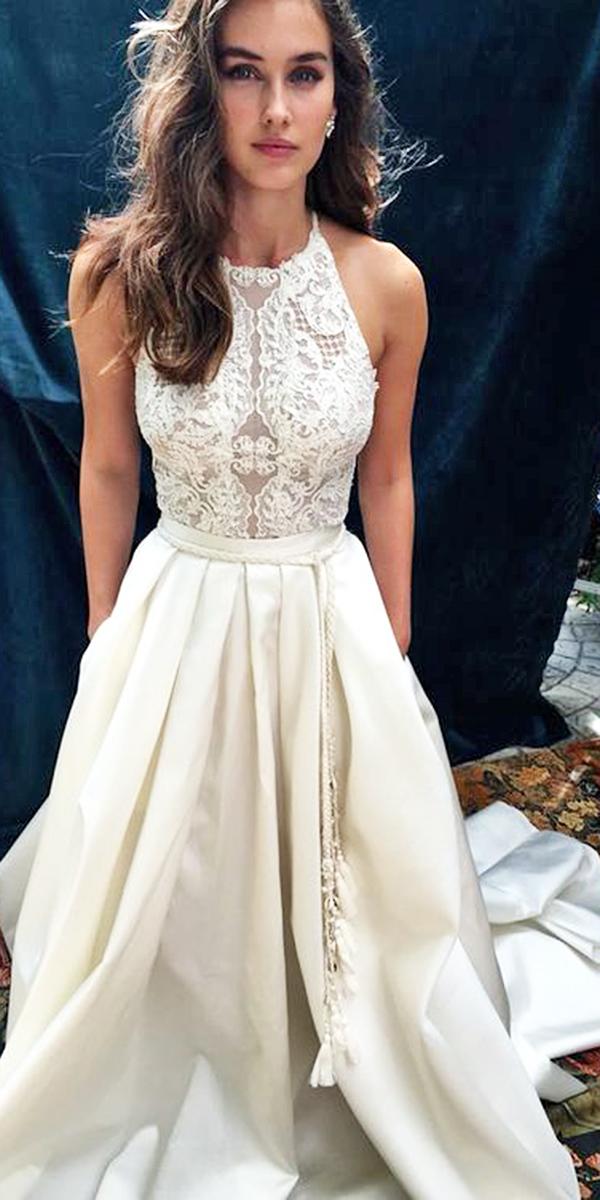 vintage a line lace top romantic bridal gowns lihi hod