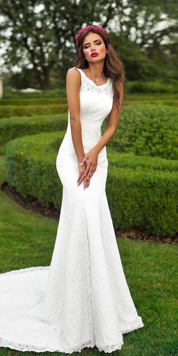 mermaid lace simple sleeveless romantic bridal gowns ariamo bridal