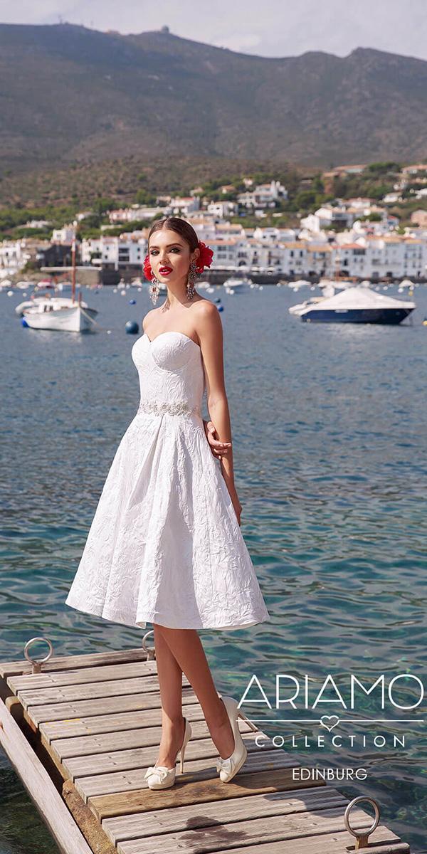  ariamo wedding dresses sweetheart short lace embellishment 2018