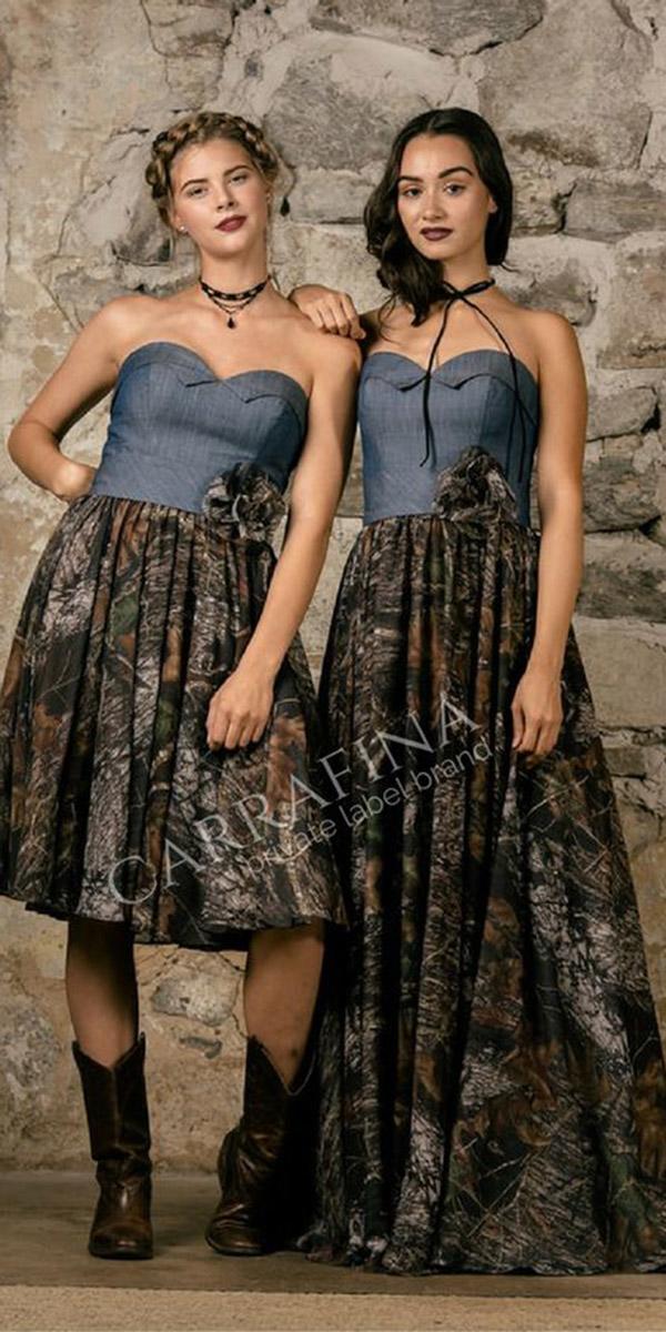 camo maid of honor dresses