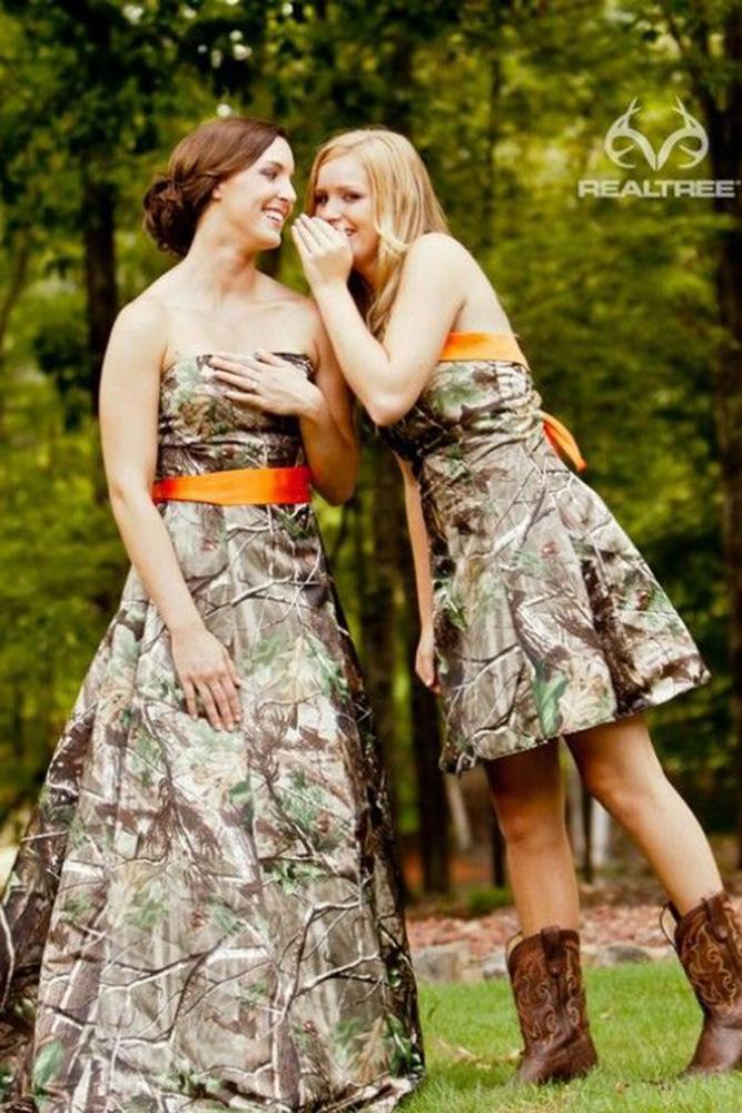 Camo Wedding Dresses For Bride Bridesmaids Flower Girls