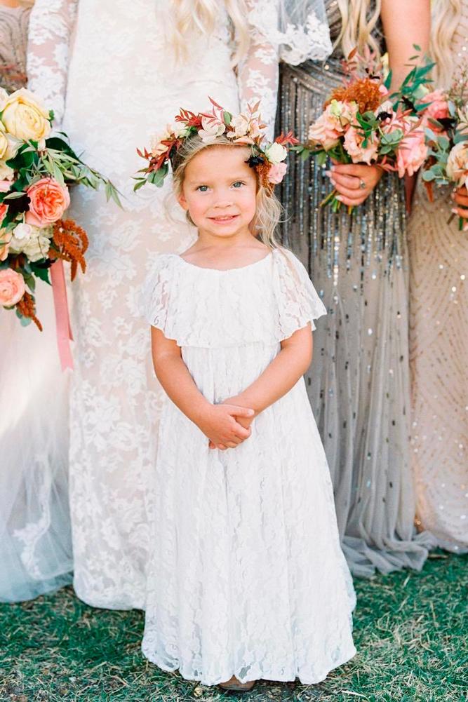 lace flower girl dresses white straight with sleeves calliemanion