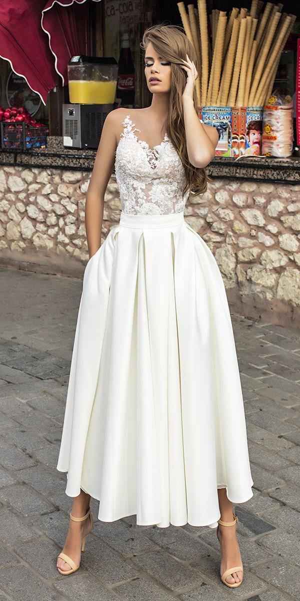 liretta wedding dresses sweetheart lace top simple skirt modern