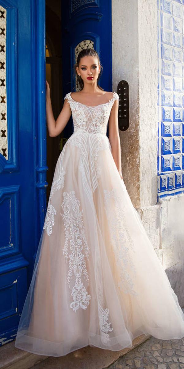 milla nova wedding dresses a line with cap sleeves ivory 2018