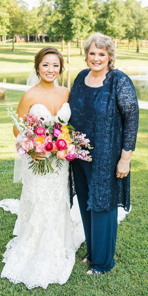  plus size mother of the bride dresses navy jumpsuit with lace long jacket belightfineartphotography
