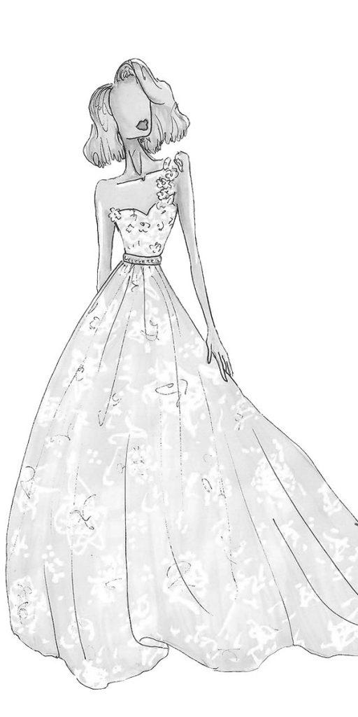 riki dalal wedding dresses a line sweetheart neck one shoulder bridal sketches style olivia