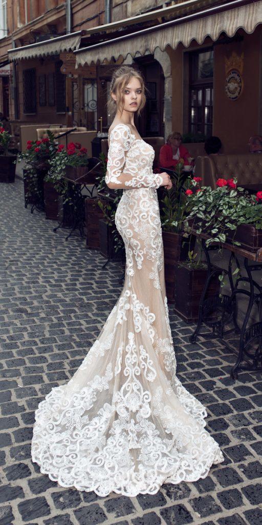 riki dalal wedding dresses lace sheath long sleeves with train style helena