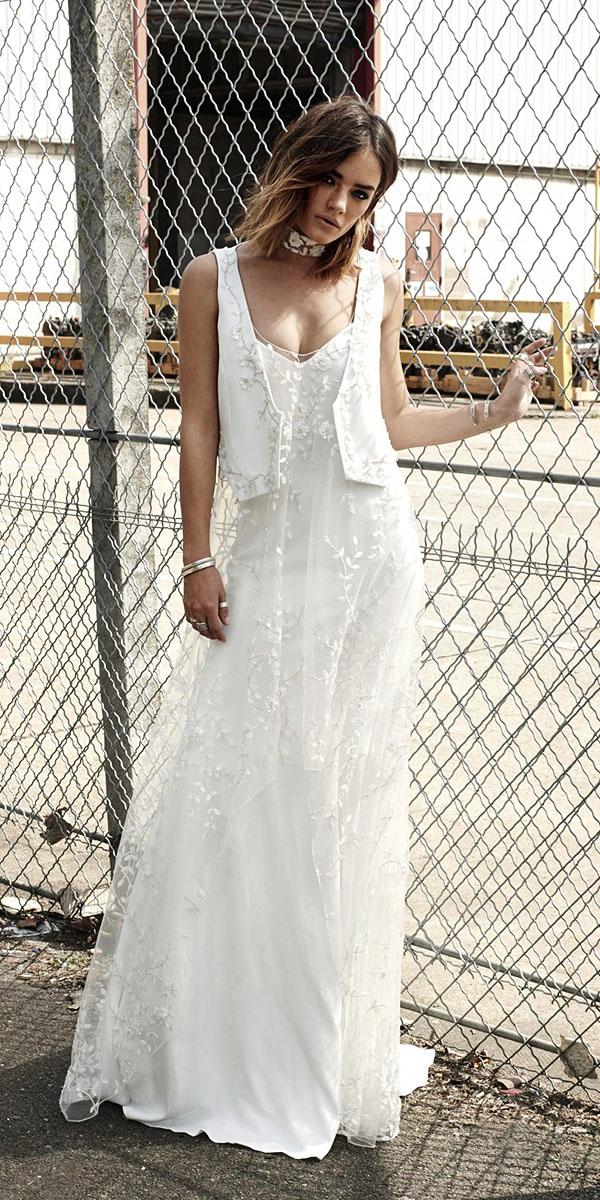 rime arodaky wedding dresses sheath floral embroidered with cape