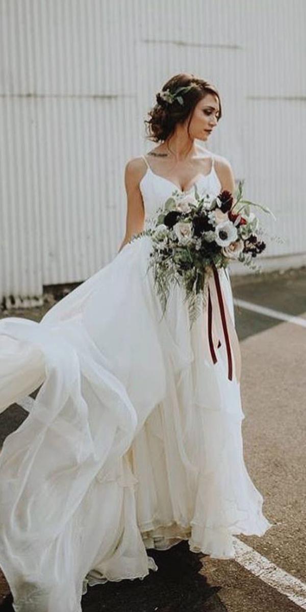romantic bridal gowns with spaghetti straps simple leanne marshall