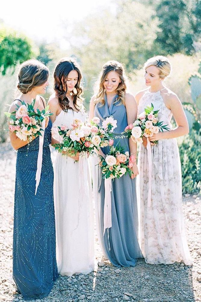 rustic-bridesmaid-dresses-long-floral-blue-donna-morgan-collection ...