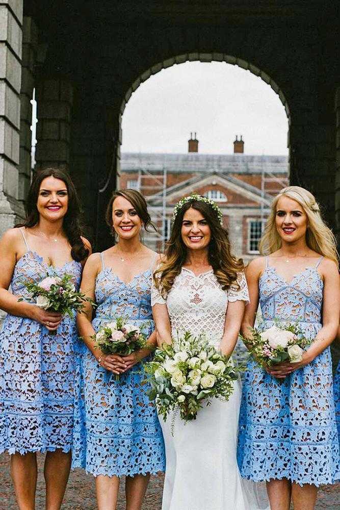 rustic bridesmaid dresses short with straps blue cut put lace riki dalal bridal