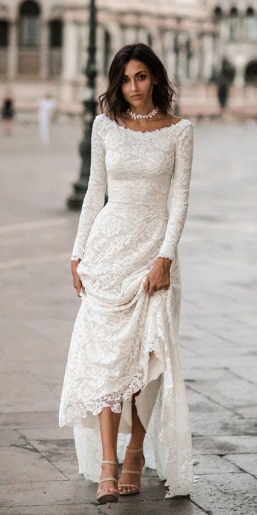  wedding dresses 2018 a line with long sleeves lace wearyourlovexo