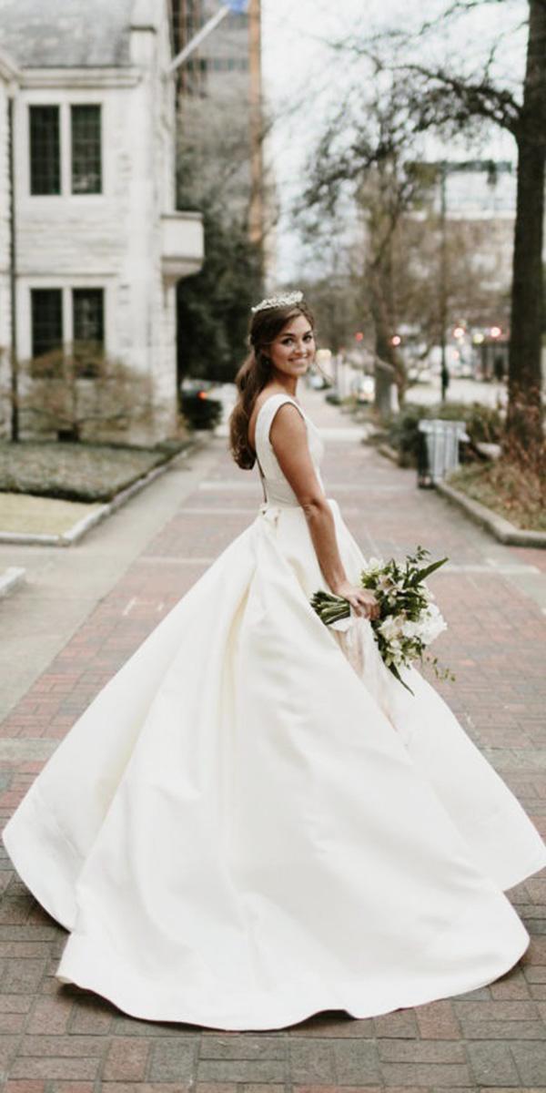 white elegant gowns a line simple classy with bow anne barge
