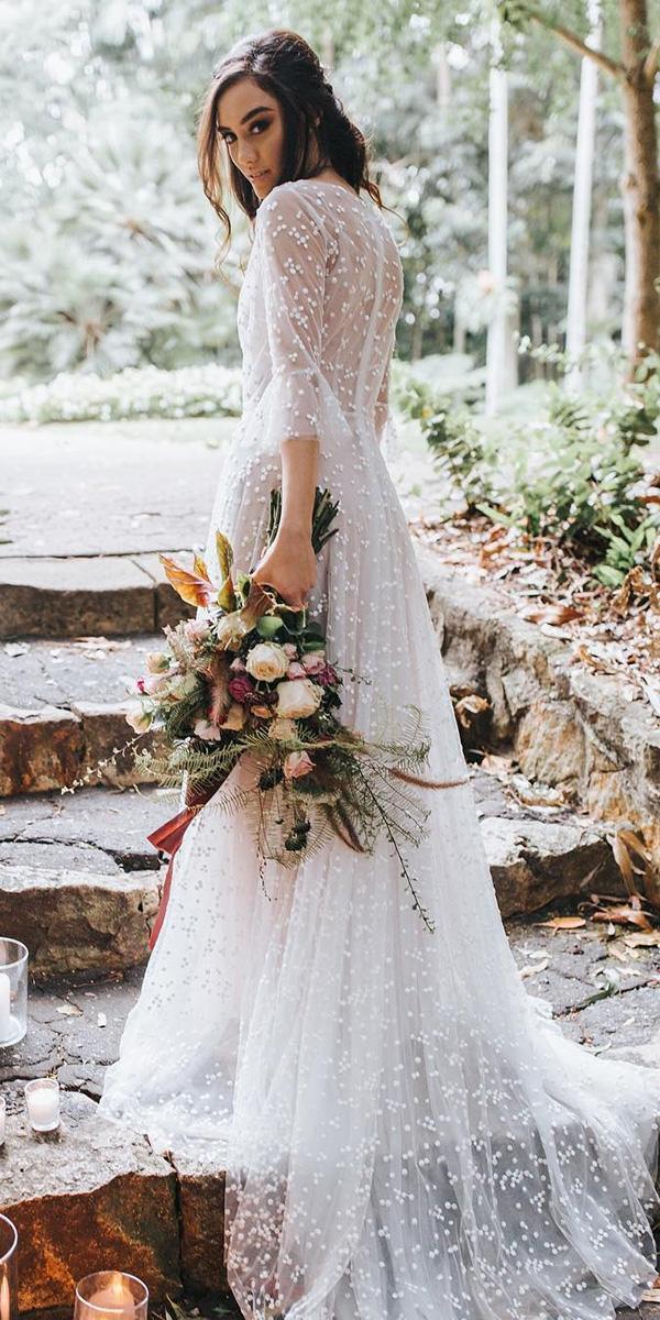 white elegant gowns with sleeves a line with three quote sleeves jennifer gifford designs