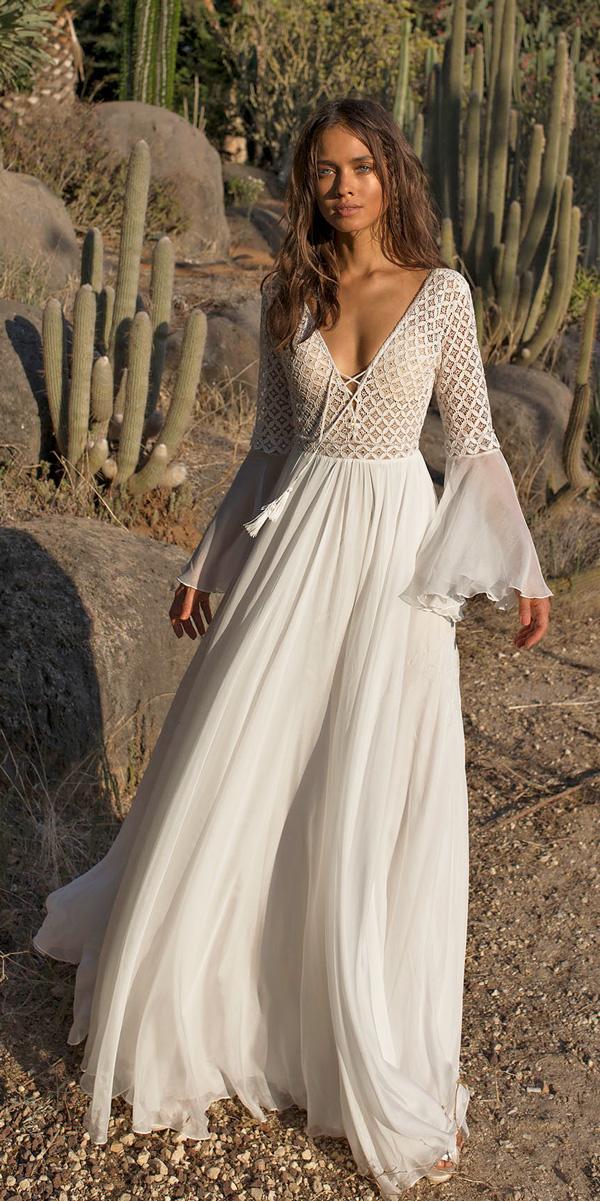 19 Wedding Dresses With Sleeves Boho 9104