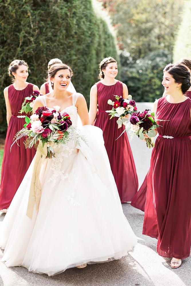 18 Burgundy Bridesmaid Dresses For Your Girls Wedding