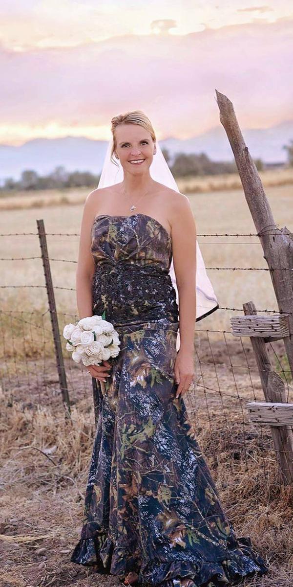 cheap camo wedding dresses a line strapless camouflage country sammyg photography