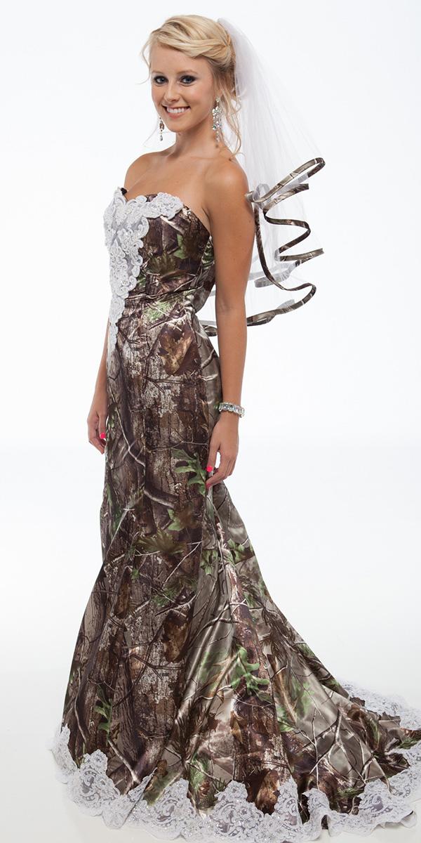 cheap camo wedding dresses mermaid strapless camouflage real tree