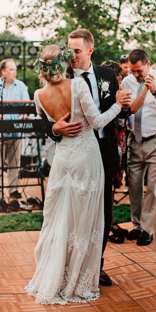 long sleeve wedding dresses lace straight low back jennaborstphoto