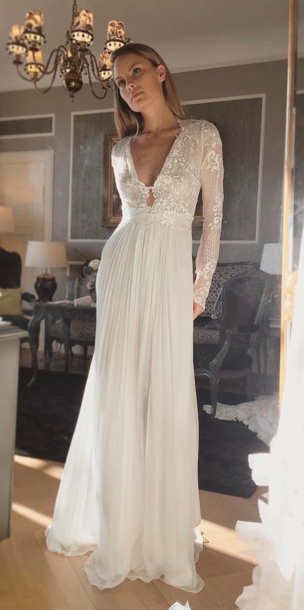 long-sleeve-wedding-dresses-straight-lace-v-neckline-modest-leila-hafzi