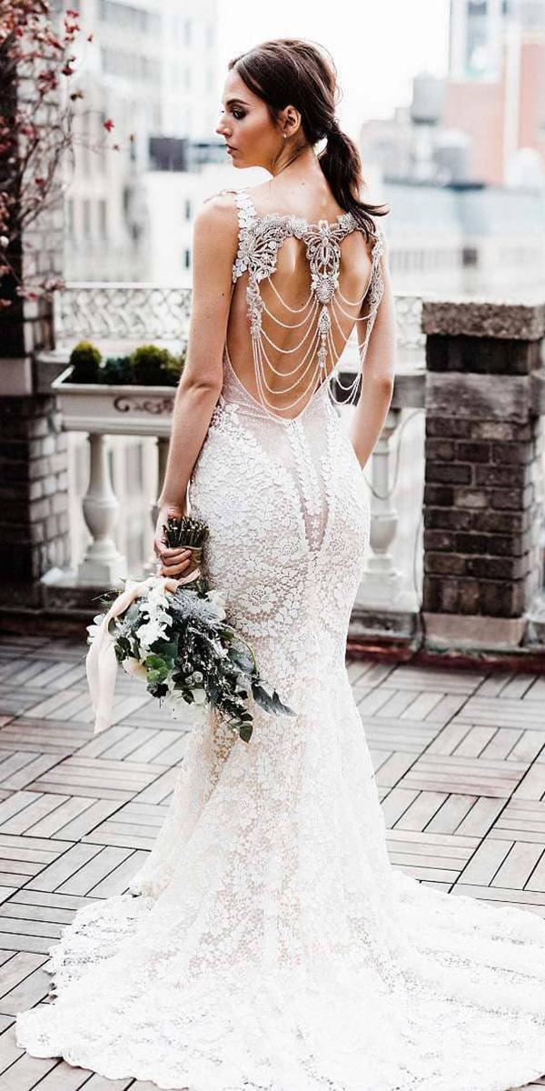 mermaid wedding dresses back beaded full lace galiavlahav