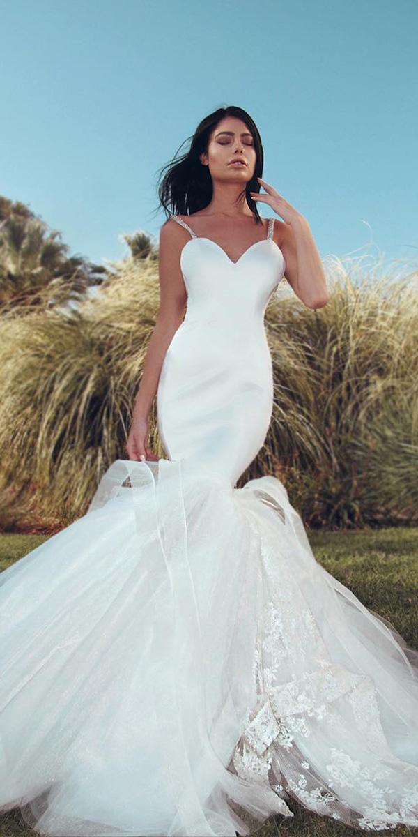 mermaid wedding dresses with spaghetti straps simple laurene laine