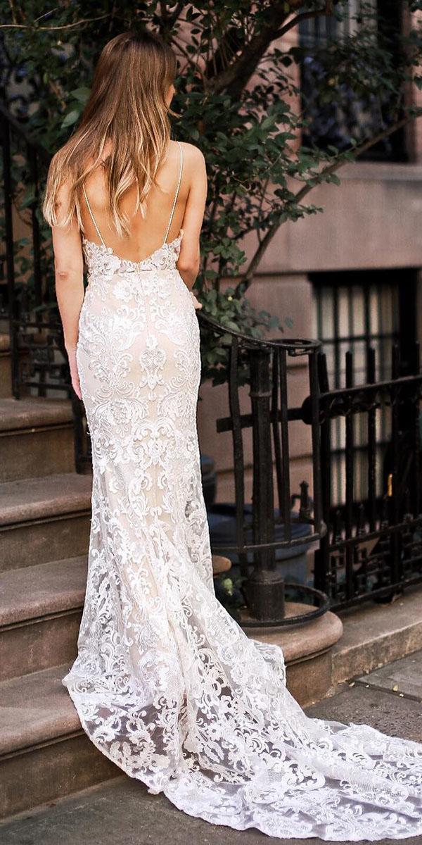rustic-lace wedding dresses sheath with straps low back vintage goddess by nature