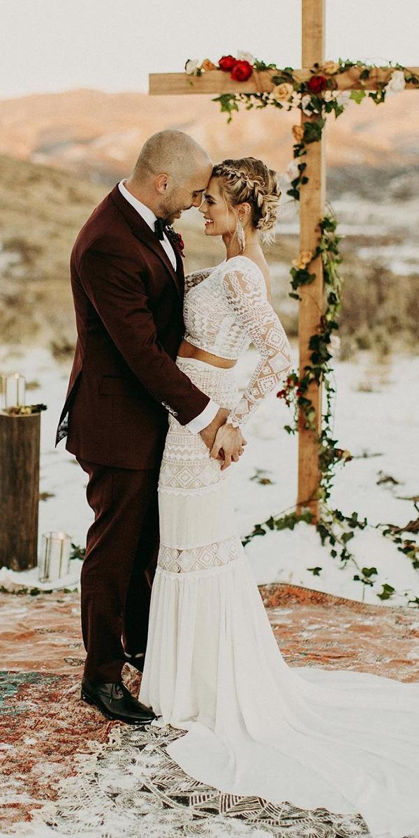 rustic lace wedding dresses with long sleeves country detached skirt india earl