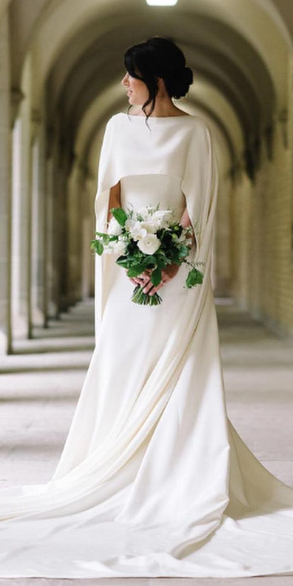  trendy wedding dresses 2018 simple with cape modern leaann belter
