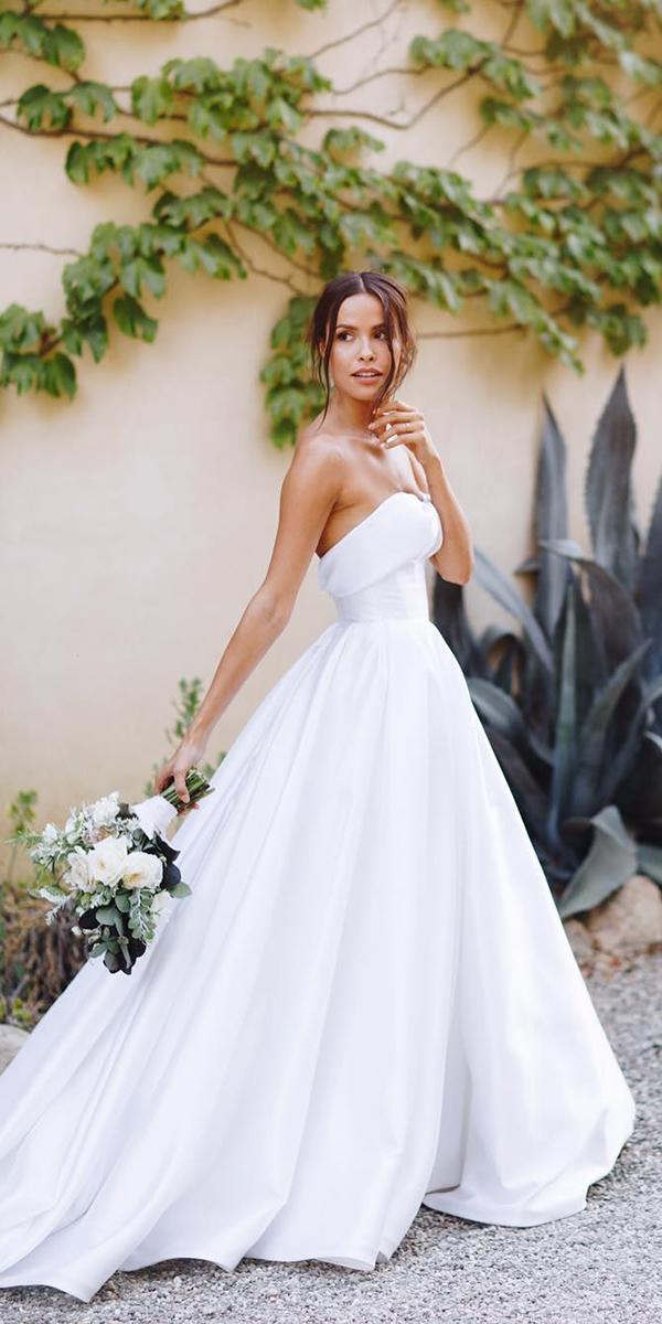 trendy wedding dresses a line strapless simple lovella bridal