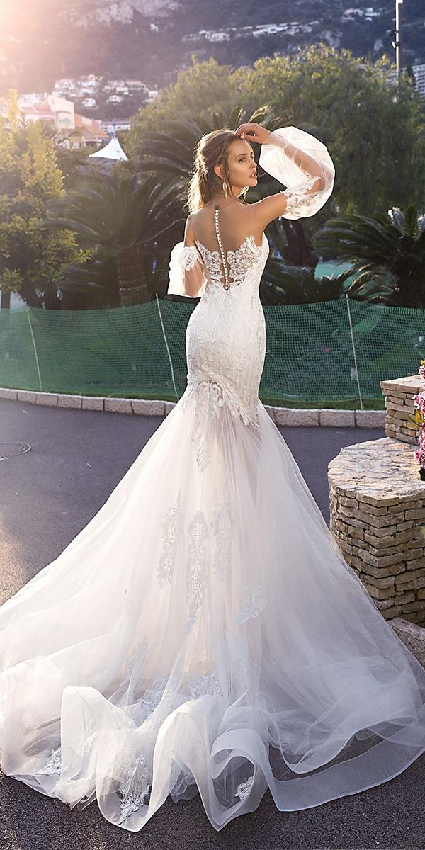 trendy wedding dresses mermaid with detached sleeves lace tina valerdi