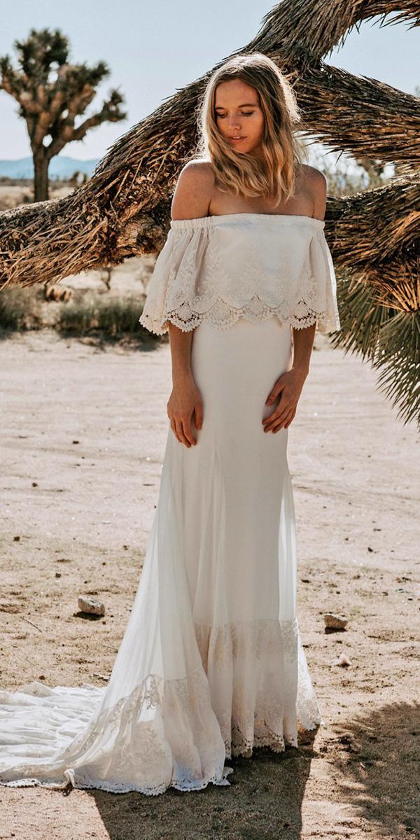 trendy wedding dresses sheath straight neckline lace daugthers of simone
