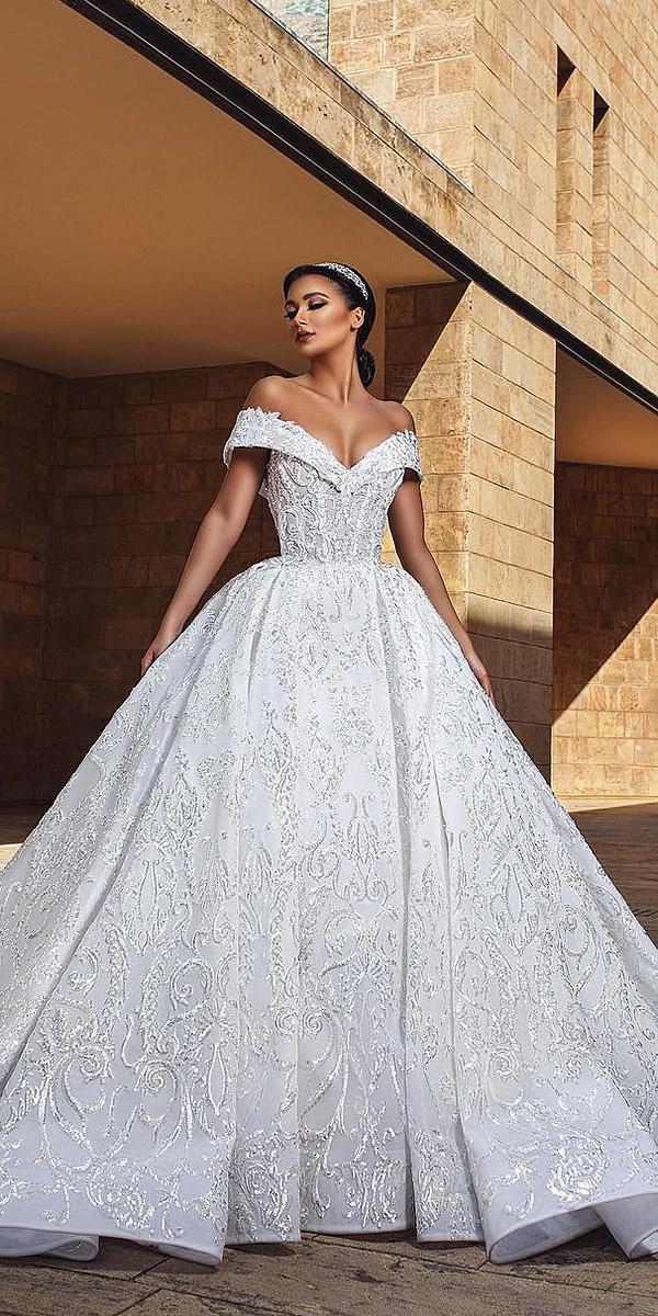 unique lace wedding dresses princess off the shoulder ahmad younes photography