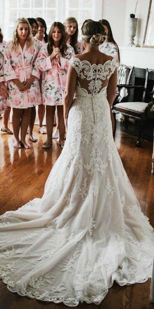 unique lace wedding dresses sheath off the shoulder back missstella york