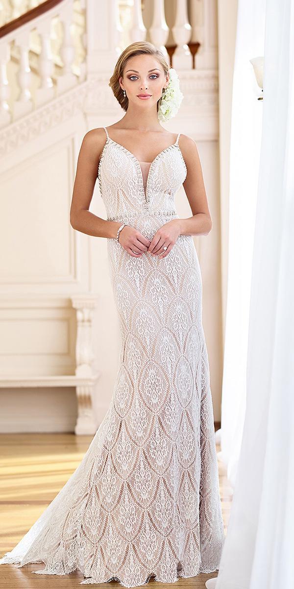 unique-lace-wedding-dresses-sheath-with-spaghetti-straps-plunging-neckline-mon-cheri
