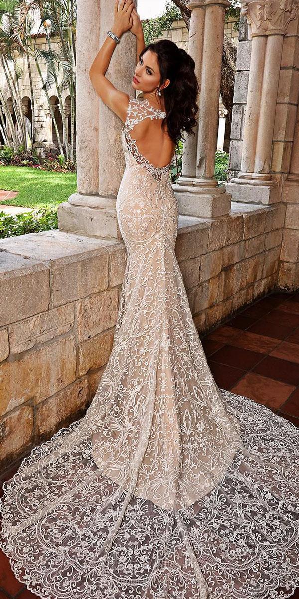 unique lace wedding dresses trumpet open back with train luxury-cristiano lucci bridal