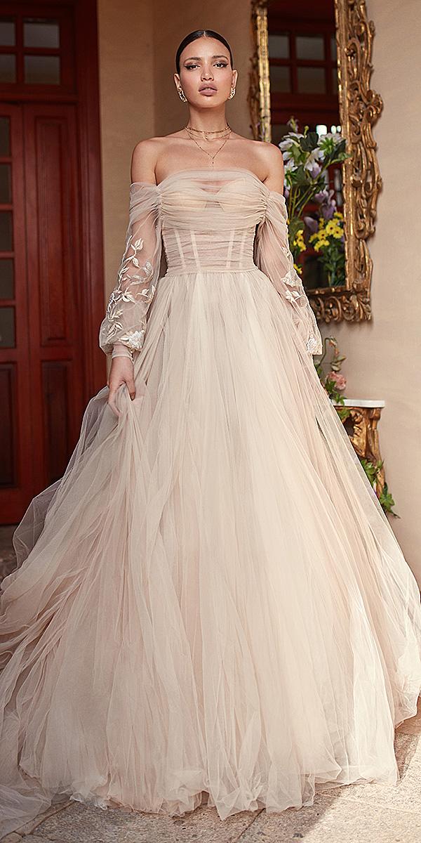 illusion sleeve wedding gown