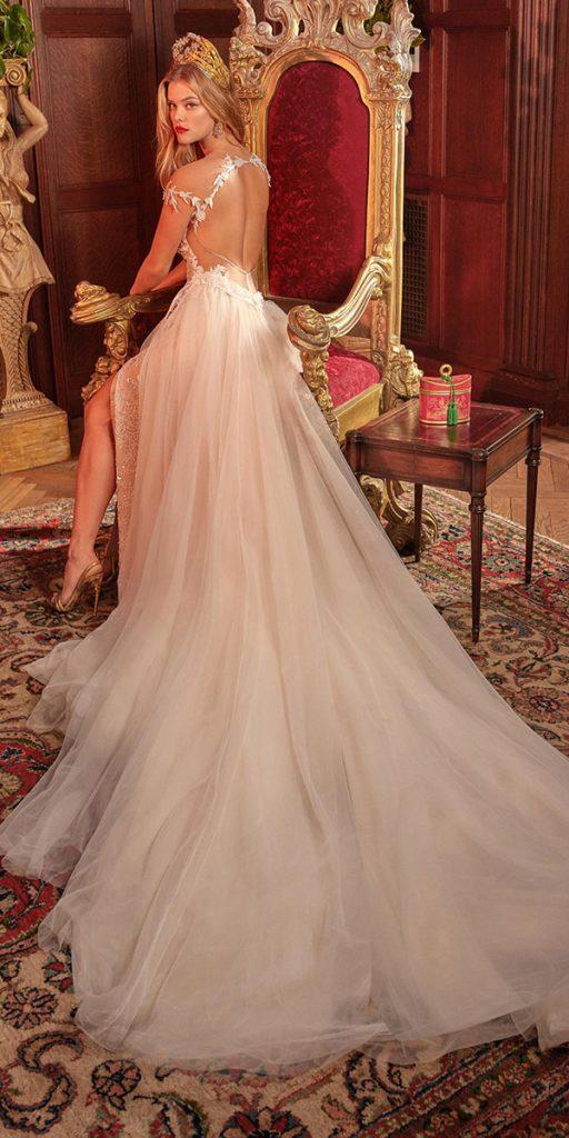 galia lahav wedding dresses column with cap sleeves illusion open back 2019