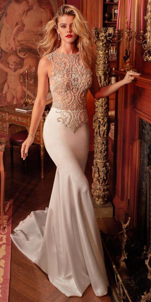 galia lahav wedding dresses mermaid hand embroidered top satin skirt