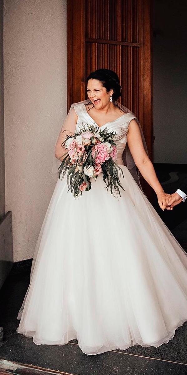 simple wedding dresses a line v neckline plus size sleeveless with straps liebenfoto