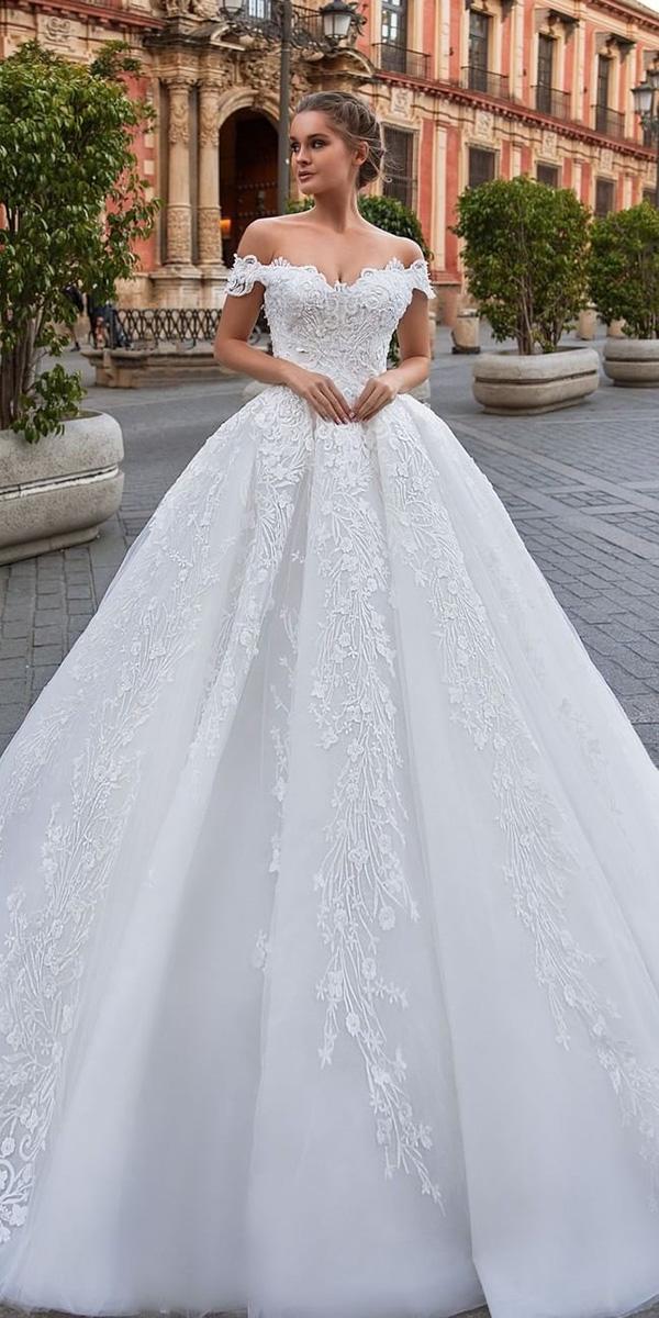 top wedding dresses ball gown off the shoulder sweetheart lace giovanna alessandro