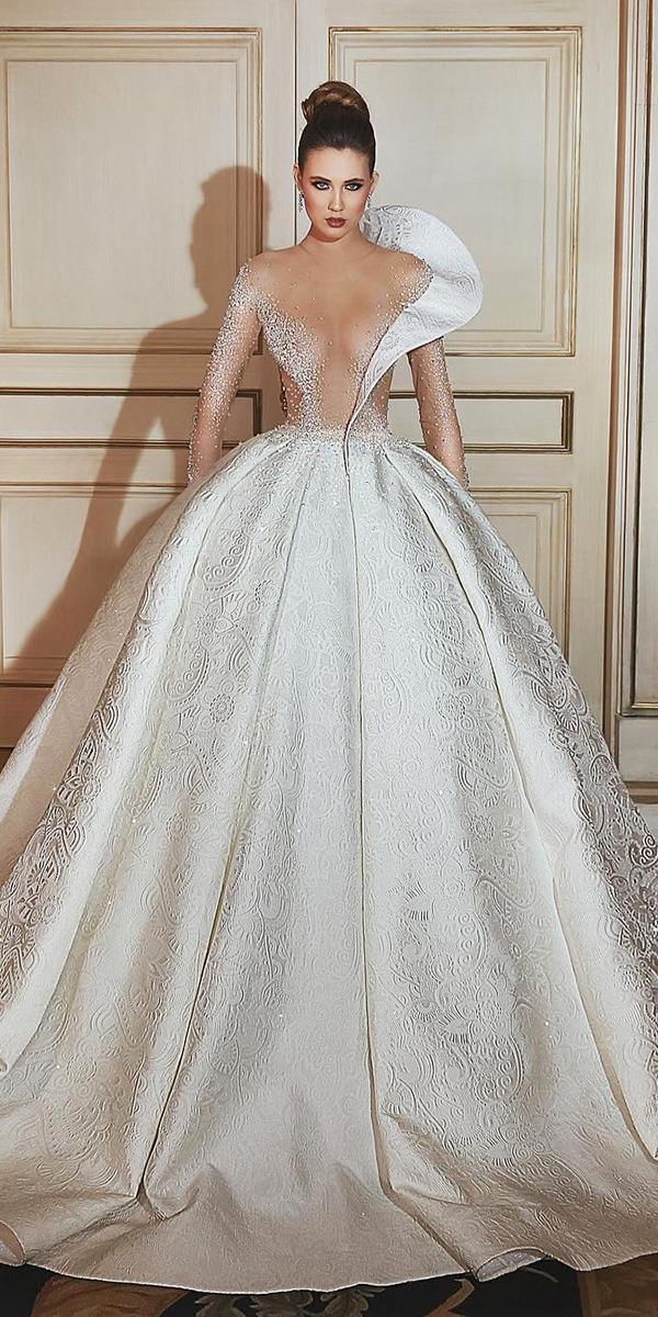 top wedding dresses ball gown with illusion sleeves said mhamad photography