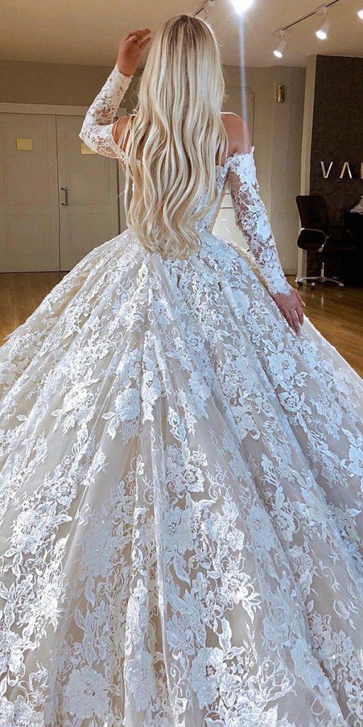  top wedding dresses ball gown with long sleeves full lace valdrinsahitiofficial
