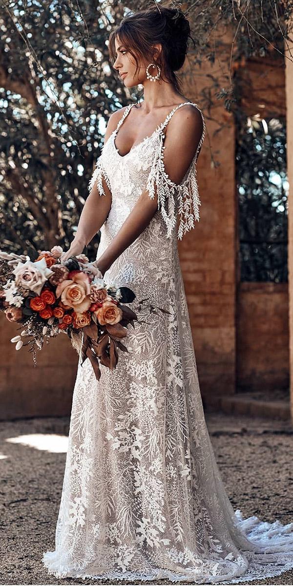 top wedding dresses boho a line with spaghetti straps lace grace loves lace